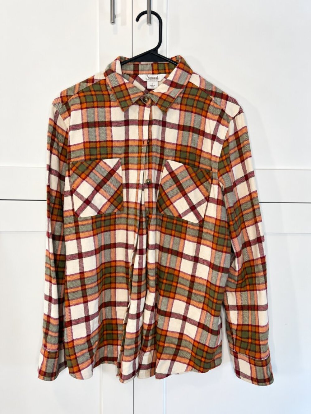 Natural Reflections | Plaid Flannel Button-Up Shirt - Size Medium